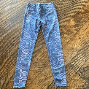 EUC — Athleta Girl chit chat leggings — blue / purple patterned — size L (girls)